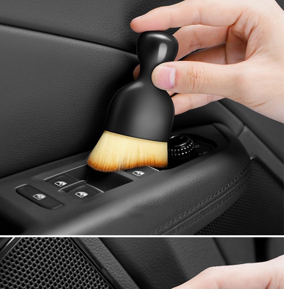 Car Interior Cleaning Soft Brush Set for Dashboard, Air Vents, Console & Detailing