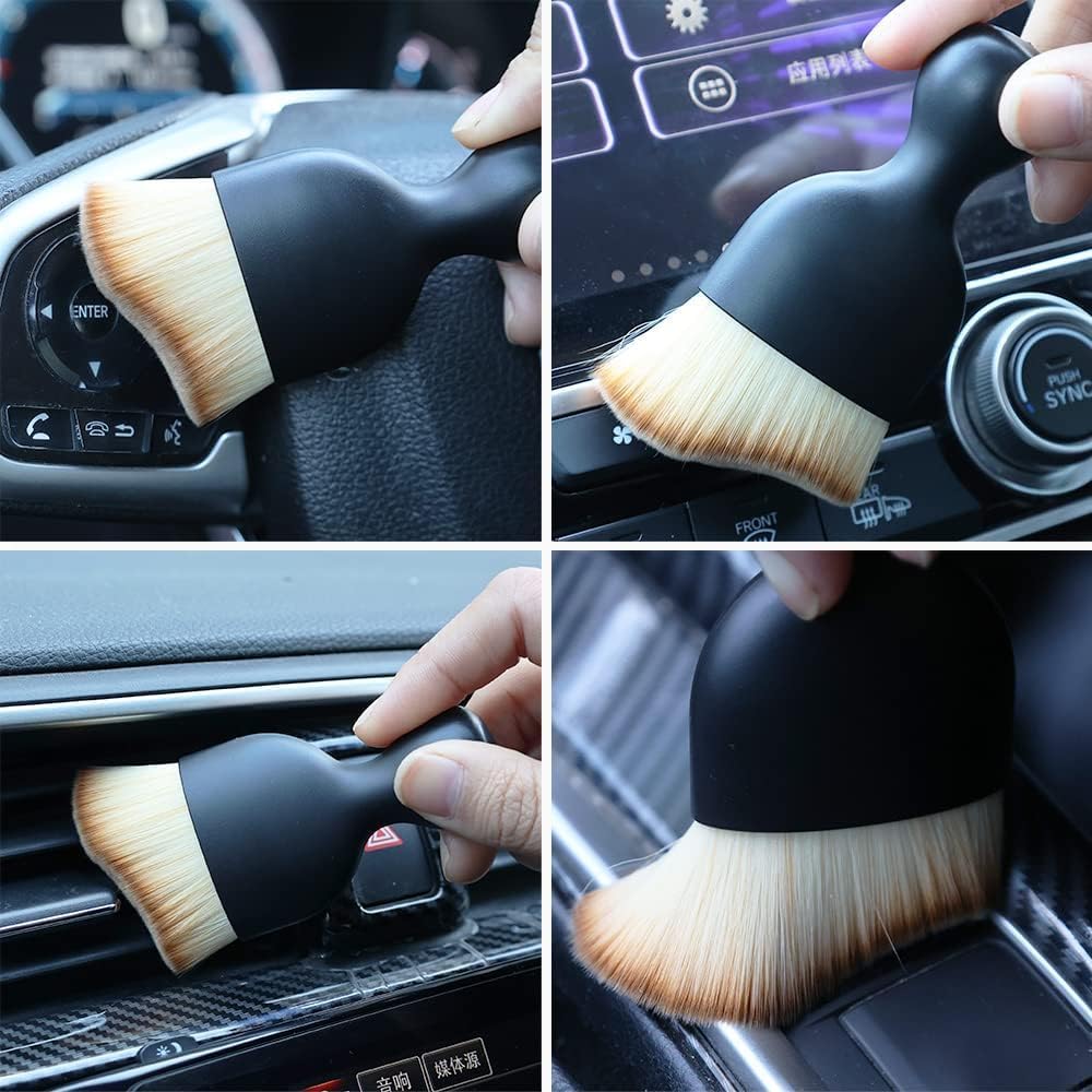 Car Interior Cleaning Soft Brush Set for Dashboard, Air Vents, Console & Detailing